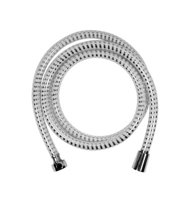 WĄŻ PRYSZNICOWY 1.5M PVC GŁADKI CHROM-BIAŁY ANTYTWIST 75652 Fala