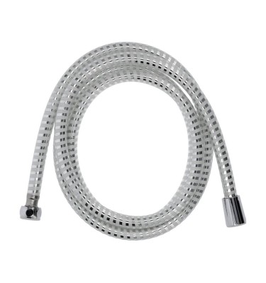 WĄŻ PRYSZNICOWY 2.0M PVC GŁADKI CHROM-BIAŁY ANTYTWIST 75653 Fala