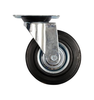 Kółko skrętne z czarną gumą 200mm 87317 Vorel