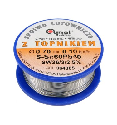 Spoiwo lutownicze sn60pb40 0,7/100 76806 Cynel