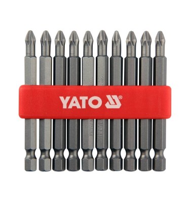 Końcówki wkrętakowe ph2x75 mm, kpl. 10szt. BITY 1/4 YATO