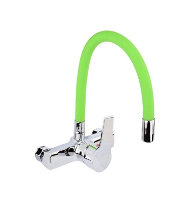 BATERIA ZLEWOZMYWAKOWA ŚCIENNA Z ELASTYCZNĄ WYLEWKĄ FLEXIBLE GREEN