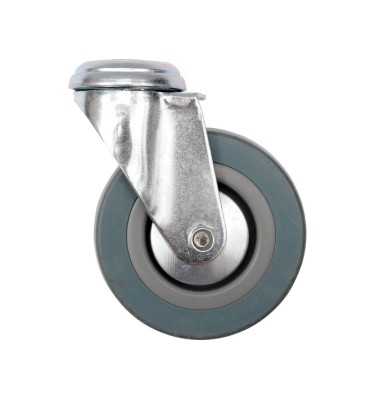 Kółko skrętne 125mm z szarą gumą i otworem mocującym 87374 Vorel