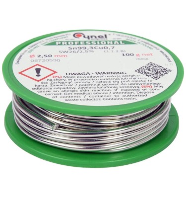 Spoiwo, drut lutowniczy z topnikiem 2,5mm, 100g