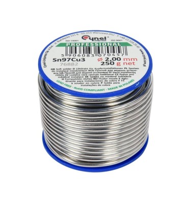 Spoiwo, drut lutowniczy do instalacji miedzianych 2,0mm, 250g