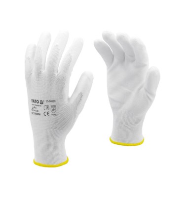 RĘKAWICE ROBOCZE NYLONOWE BIAŁE ROZMIAR 9