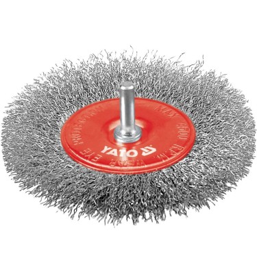 Szczotka tarczowa fi 100mm z trzpieniem, drut nierdzewny YT-4758 YATO