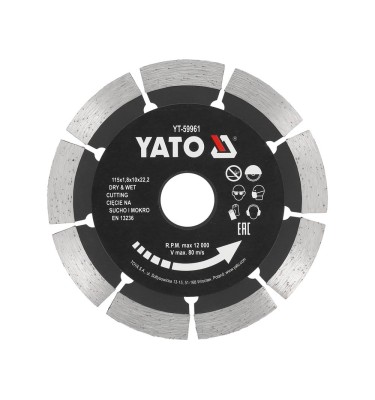 TARCZA DIAMENTOWA 115MM SEGMENTOWA DO BETONU Z WYSOKIM SEGMENTEM YT-59961 YATO