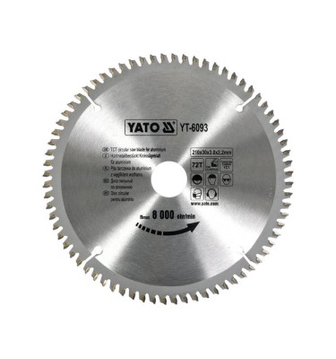 TARCZA WIDIOWA DO ALUMINIUM 210x72Tx30mm YATO