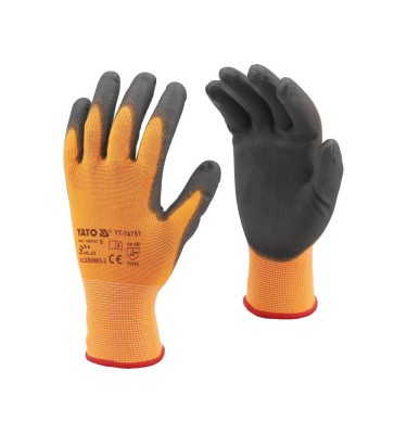 Rękawice ochronne powlekane PU z powłoką do obsługi smartfona, rozmiar 10