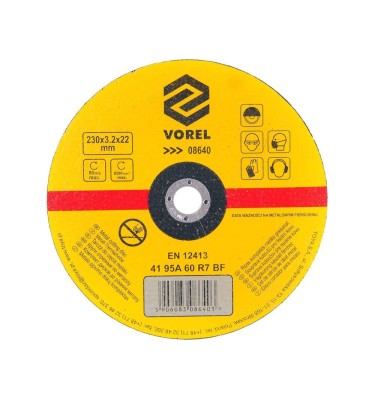 Tarcza do cięcia metalu 230x3,2x22 08640 Vorel