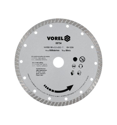 Tarcza diamentowa 180 mm, segment turbo do betonu, ceramiki Vorel