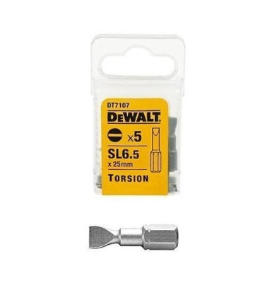 Końcówki Torsion płaskie 6,5x25mm 5szt. DT7107 DeWalt