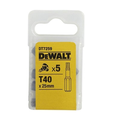 Końcówki wkrętarskie do wkrętów Torx T40x25 mm BITY 1/4 5szt DeWalt