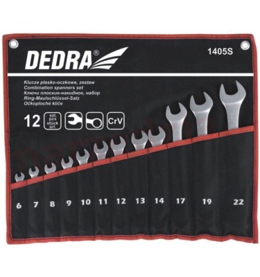 Klucze płasko-oczkowe 6-22mm ZESTAW 12szt DEDRA