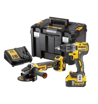 Zestaw DeWalt WKRĘTARKA + SZLIFIERKA + 2x5,0Ah kufer