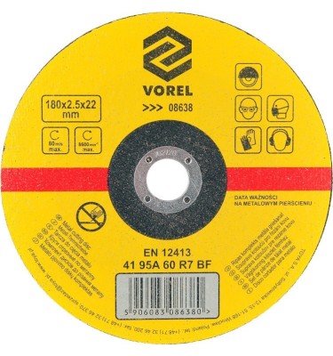 Tarcza do cięcia metalu 180x2,5x22 08638 Vorel