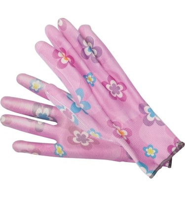 Rękawice ogrodnicze kwiatki - jasny róż 74130 Flo