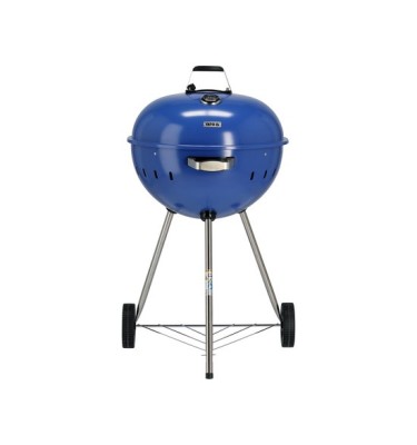 GRILL WĘGLOWY OKRĄGŁY SOLIDNY WYTRZYMAŁY 54CM NIEBIESKI