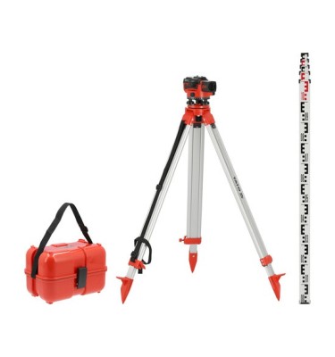 ZESTAW NIWELATOR BUDOWLANY GEODEZYJNY 100m 32X IP54 + 5M ŁATA + STATYW