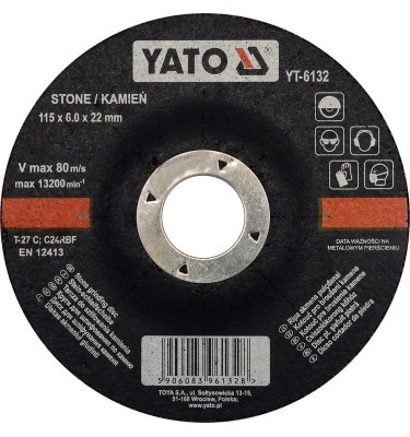 Tarcza do szllifowania kamienia 115x6,0x22 mm YT-6132 YATO