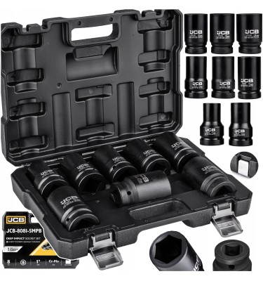 Zestaw nasadek udarowych głębokich 1" 8el. (6-kątnych) (22-41mm)