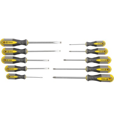 Wkrętaki cr-v, kpl. 10szt. śrubokręty Vorel