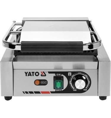 ELEKTRYCZNY GRILL KONTAKTOWY RYFLOWANY 32CM 1,8KW YG-04555 YATO