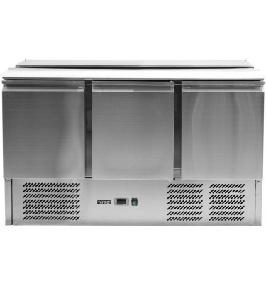 STÓŁ CHŁODNICZY SŁATKOWY 368L 3-DRZWIOWY Z POKRYWĄ UCHYLNĄ YG-05290 YATO