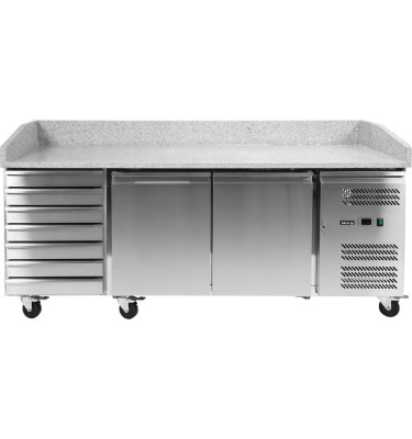 STÓŁ CHŁODNICZY DO PIZZY 580L 2-DRZWIOWY 7 SZUFLAD GRANITOWY BLAT YG-05310 YATO