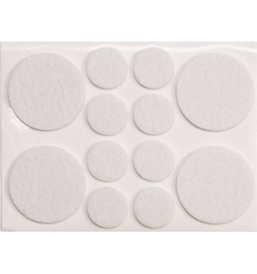 Podkładki filcowe mix, 20 i 38 mm, białe 74838 Vorel